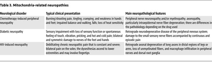 Mitochondria-related neuropathies