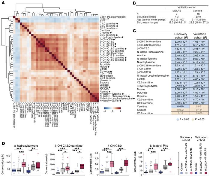 Correlations among most discriminating analytes and validation of top me...