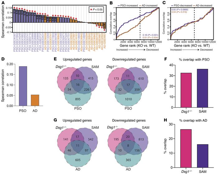 Differentially expressed genes in Dsg1–/– mice and patients with SAM syn...