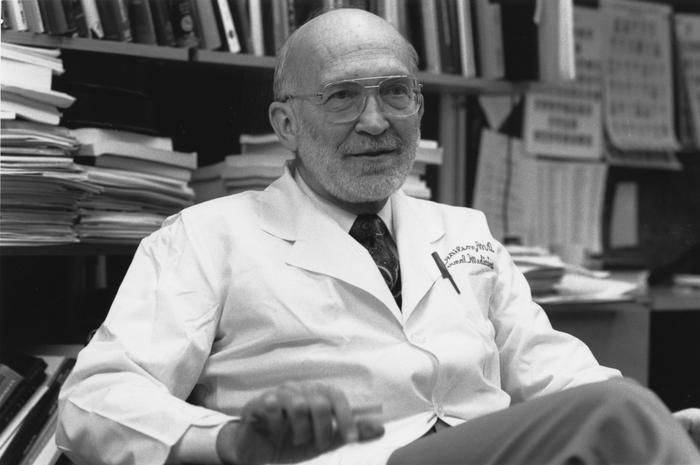 Jean Wilson in his academic office in 1992.
Image credit: UT Southwestern.