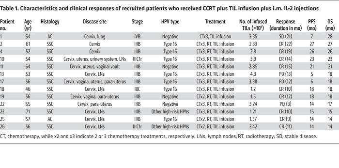 Characteristics and clinical responses of recruited patients who receive...