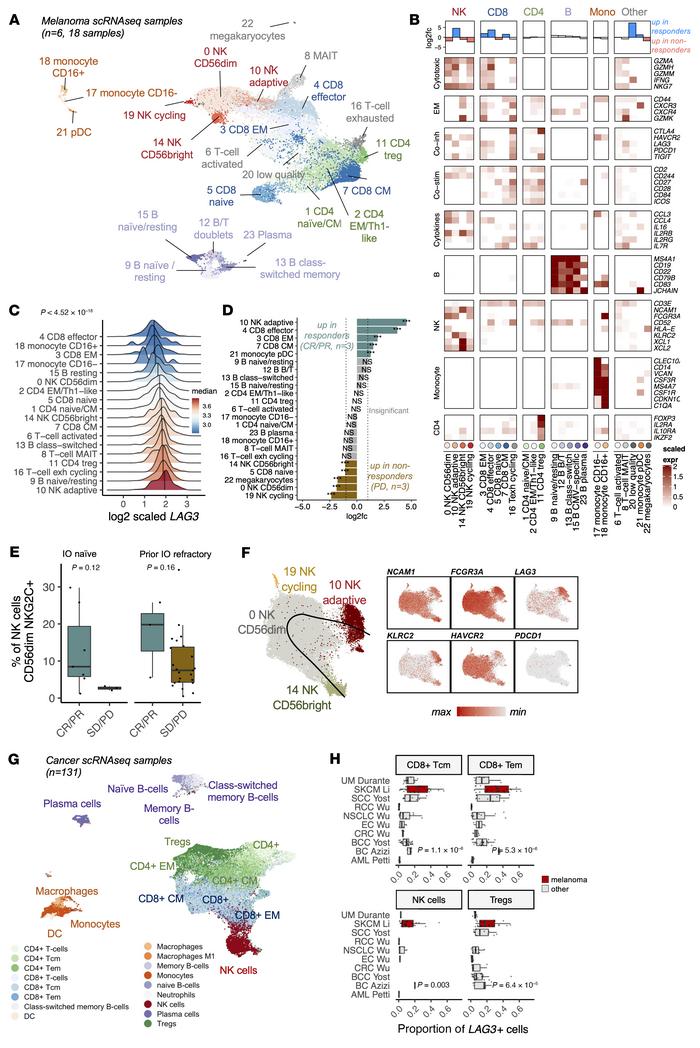 
LAG3 is expressed at high levels in Tregs and CMV-associated adaptive N...