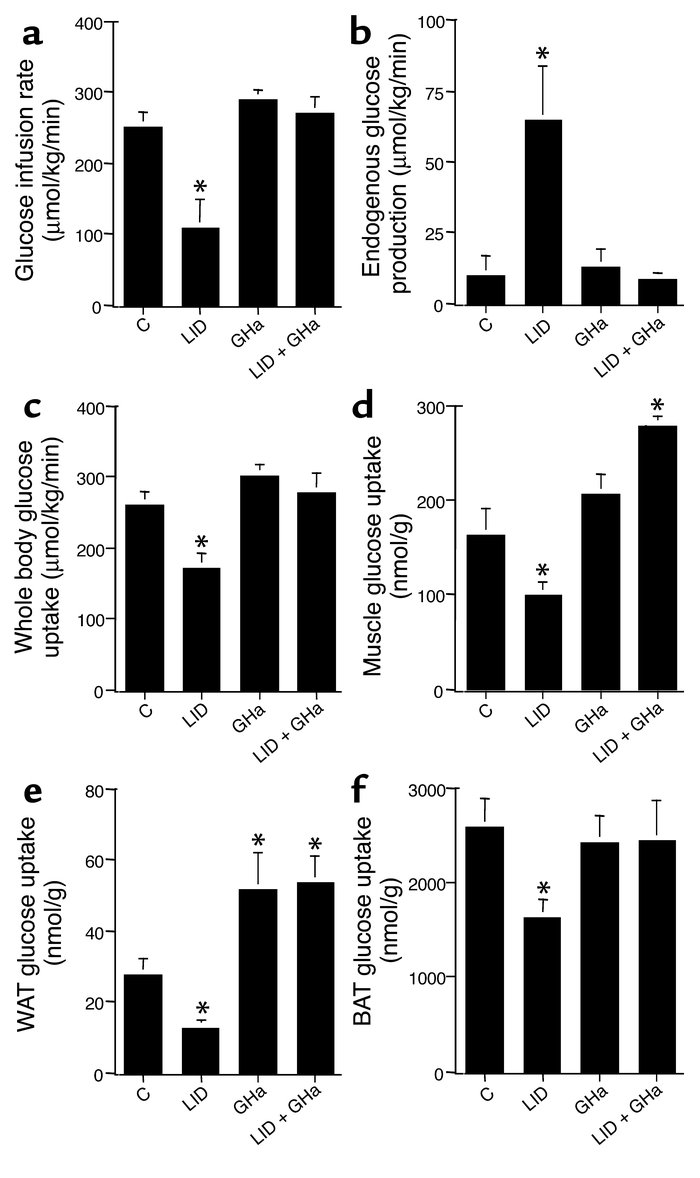 Various metabolic parameters during hyperinsulinemic-euglycemic clamp of...