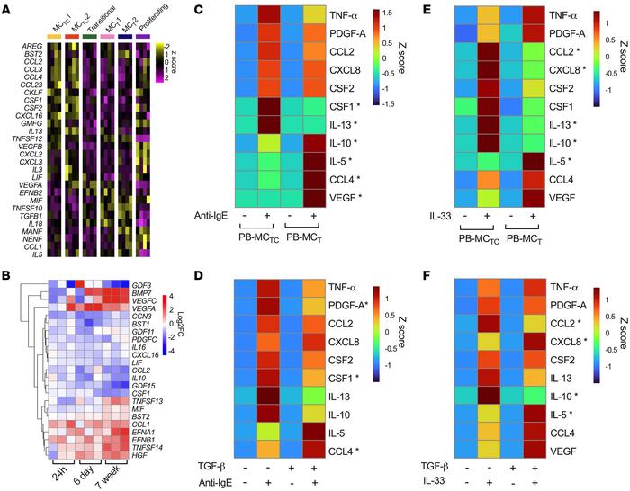 TGF-β selectively reshapes MC proinflammatory cytokine, chemokine, and g...