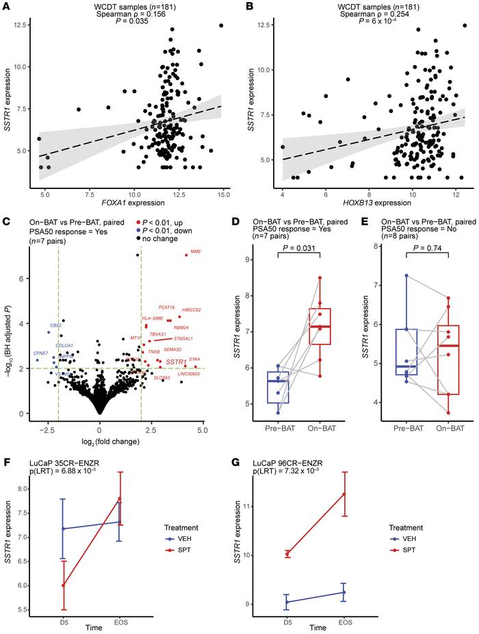 
SSTR1 is potentially regulated by the AR/FOXA1/HOXB13 transcription mac...