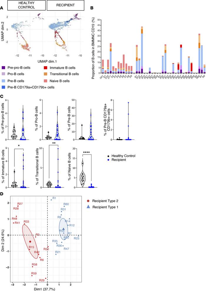 Segregating B cells into phenotypically distinct subsets in human bone m...