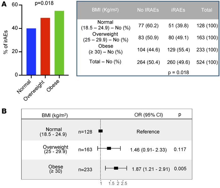 Incidence of irAEs in EC patients after treatment with ICI stratified by...