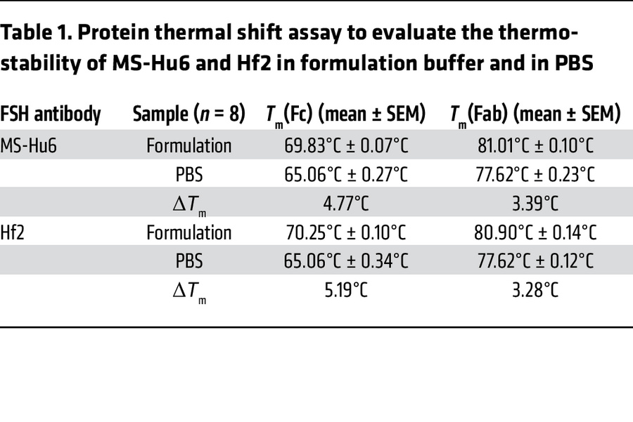 Protein thermal shift assay to evaluate the thermostability of MS-Hu6 an...