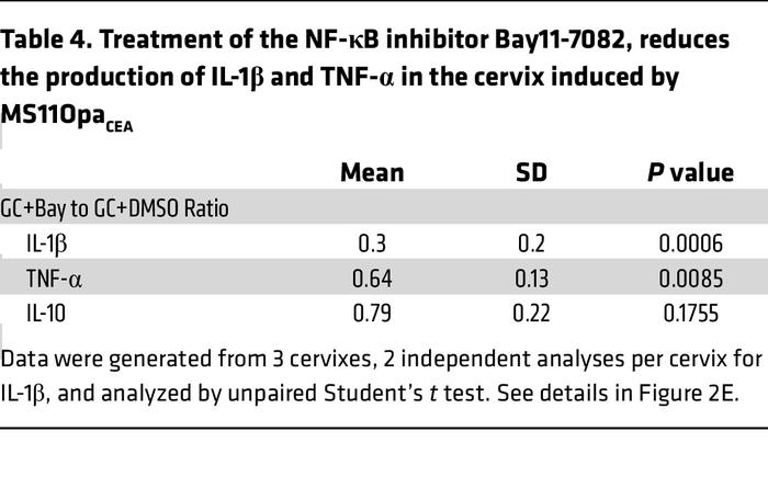 Treatment of the NF-κB inhibitor Bay11-7082, reduces the production of I...