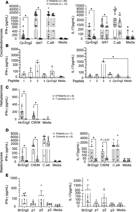 Eng2-specific memory T cells in fungi-exposed patients.
Recall response ...