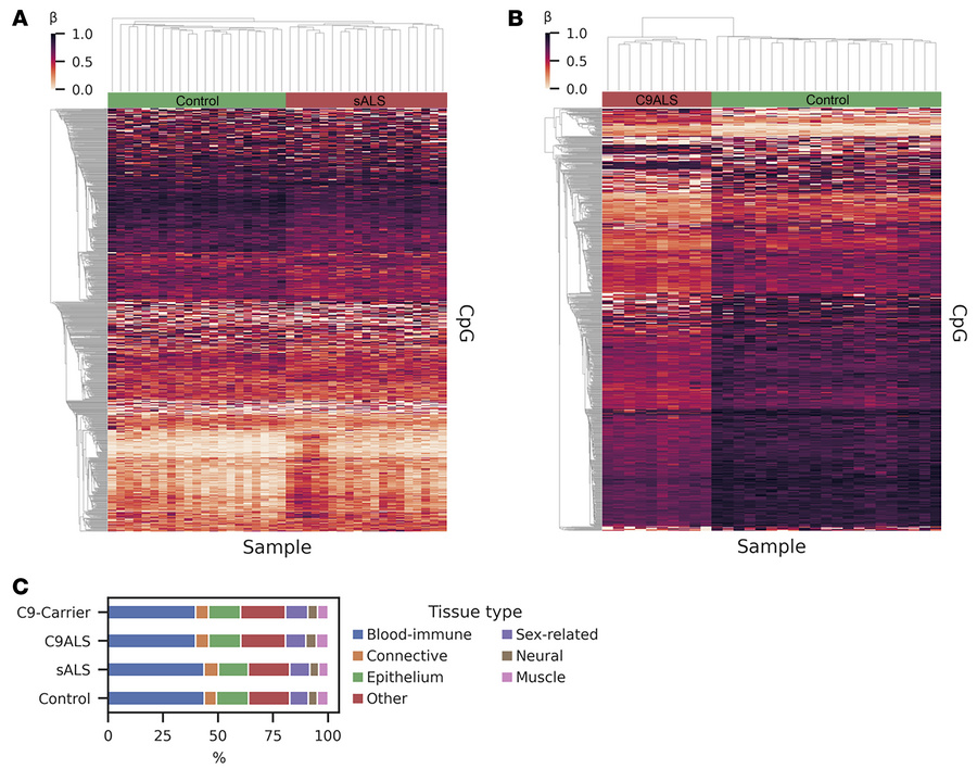 Clustering of differentially methylated CpGs yields clear separation of ...