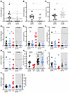 Antibody levels, pancreatic volume, C-peptide levels, and glucose levels.
