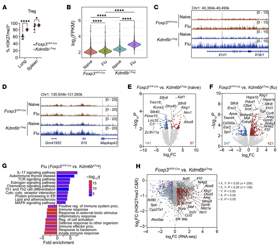KDM6B controls activation-induced global H3K27me3 level and Treg functio...