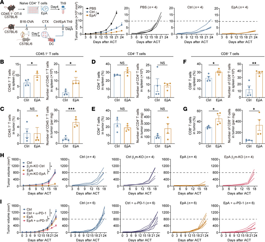 EpA enhances the antitumor activity of Th9 cells in a CD8+ T cell–depend...