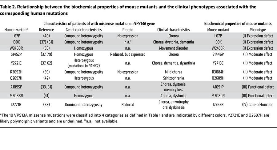 Relationship between the biochemical properties of mouse mutants and the...