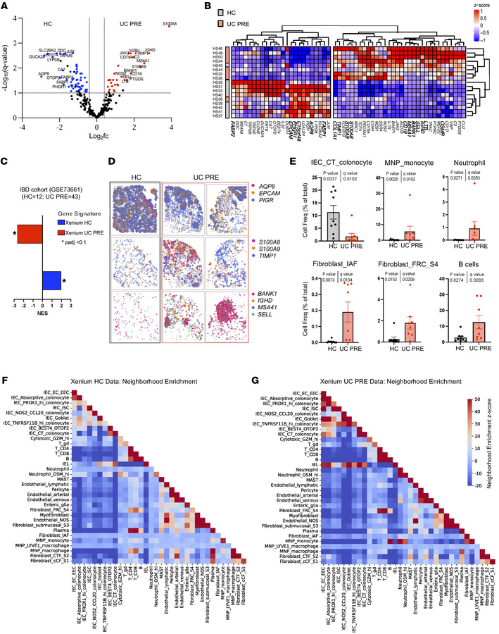 Disease-associated gene signatures and multicellular neighborhood in UC ...