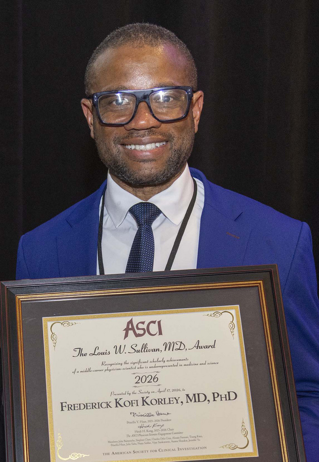Frederick K. Korley is the recipient of the 2026 Louis W. Sullivan, MD, ...