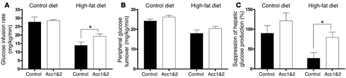 Acc1 and -2 ASO treatment significantly improved hepatic insulin sensiti...