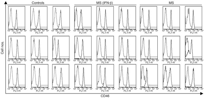 CD46 expression in healthy donors and patients with MS.
CD46 expression ...