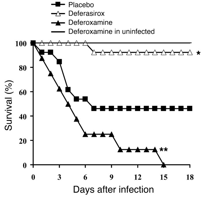 Deferasirox protects diabetic ketoacidotic mice infected intranasally wi...