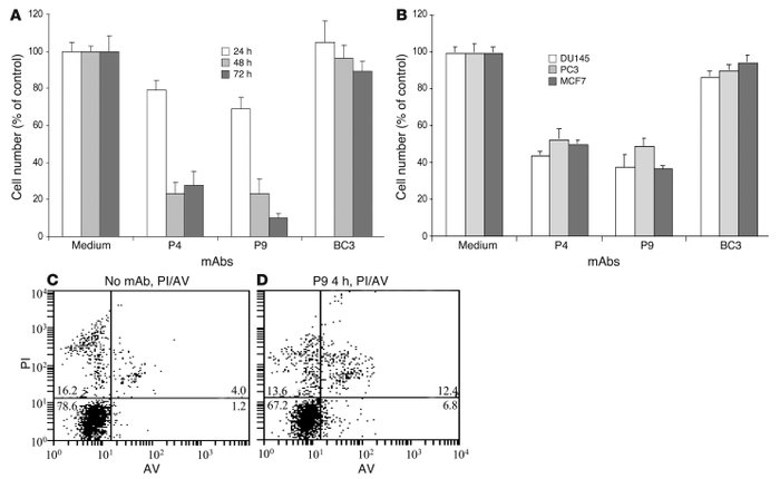 Detection of apoptosis induced by P9.
(A) The percentage of CEM/A7R cell...