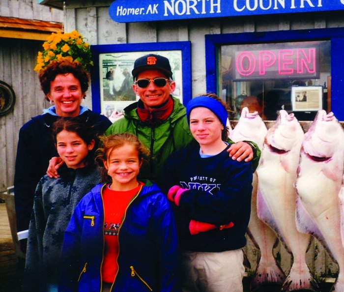 Fauci family picture in Alaska after halibut fishing.
Front (left to rig...