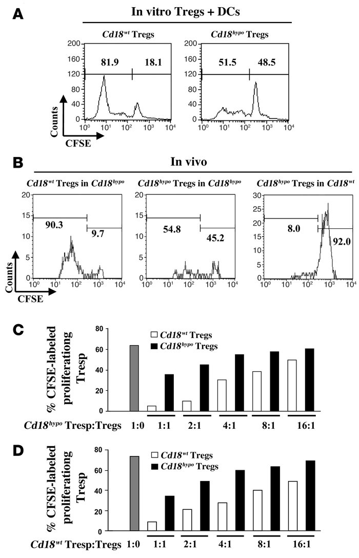 Impaired homeostatic expansion and suppressive function of Cd18hypo CD4+...