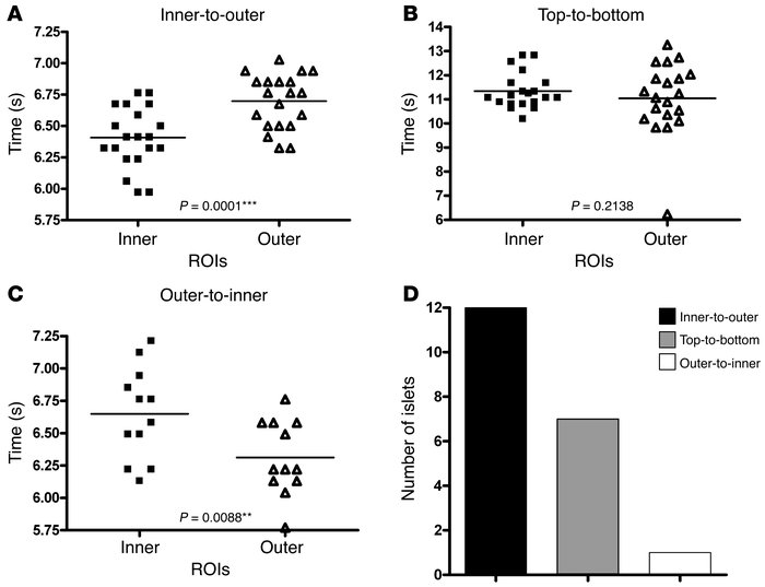 Quantification of islet perfusion patterns.
Vertical scatter plots show ...