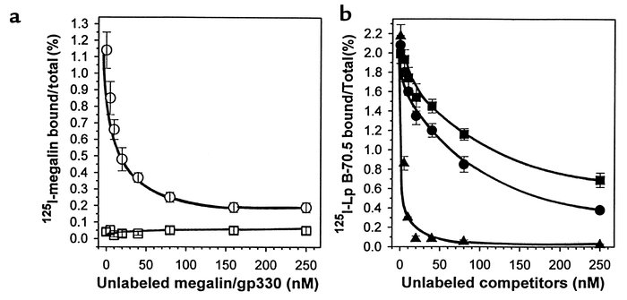 Interactions between Lp B-70.5 and rabbit megalin demonstrated by solid ...