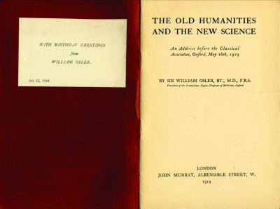 Warren Lewis’ copy of Osler’s address before the Classical Association, ...