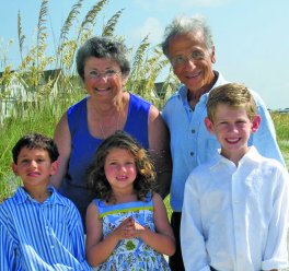 Frank and Doris with three of their grandchildren, Landon, Alexandria, a...