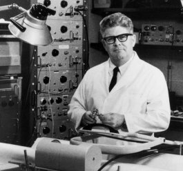 Dr. Jack Eckstein in the laboratory at the University of Iowa.