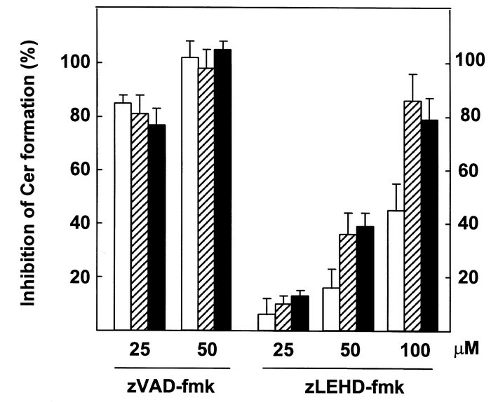 Differential effects of zVAD-fmk and zLEHD-fmk on Cer production induced...
