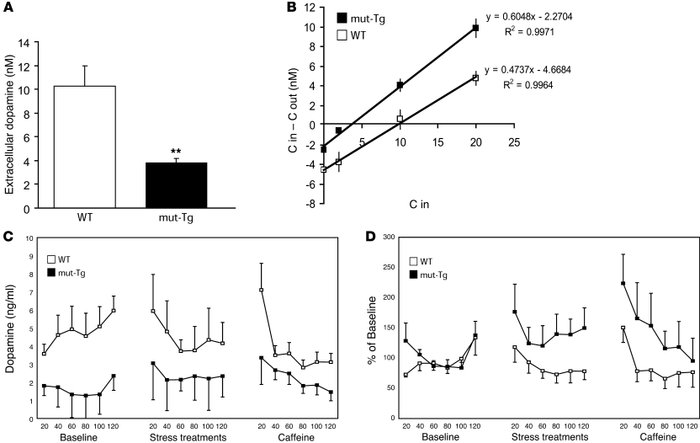 In vivo microdialysis of Pnkd mice.
(A) Striatal dopamine concentrations...