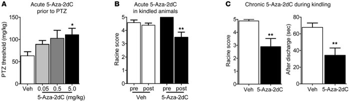 The DNMT inhibitor 5-Aza-2dC attenuates ictogenesis and epileptogenesis....