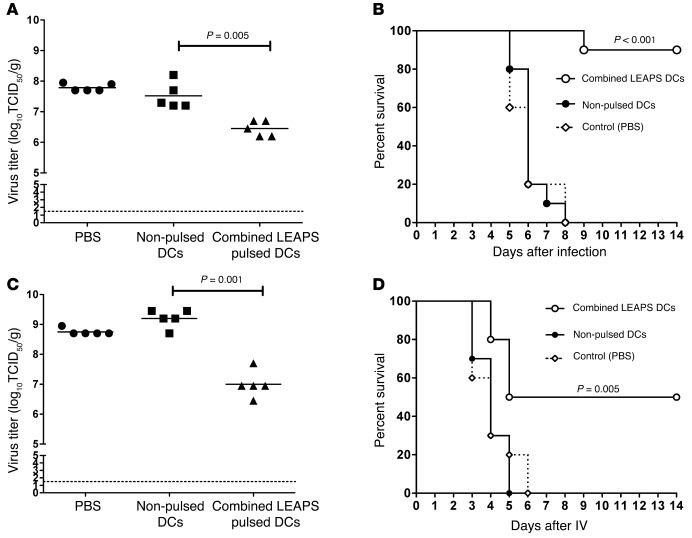 Combined influenza-J-LEAPS–loaded DCs reduce morbidity and mortality in ...