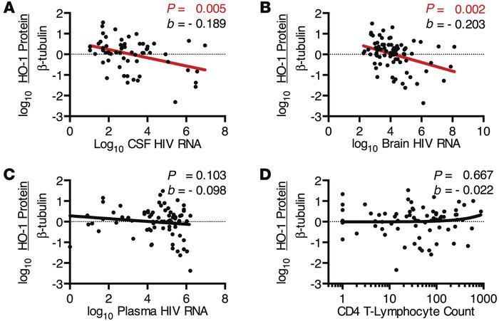 DLPFC HO-1 protein expression correlates with CSF and brain HIV RNA leve...