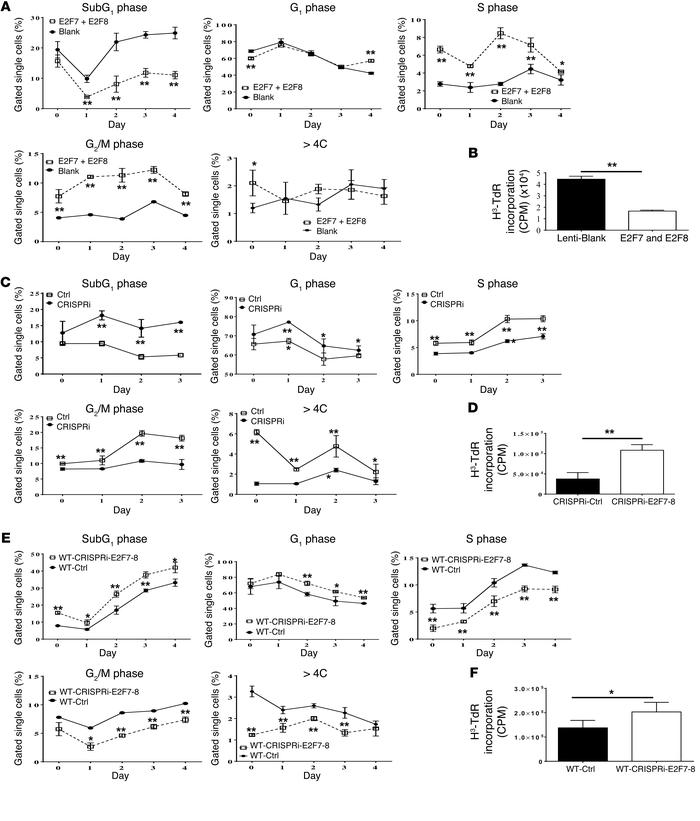 miR-142 regulates T cell cycling in E2F7/E2F8-dependent manner.
(A) Impa...