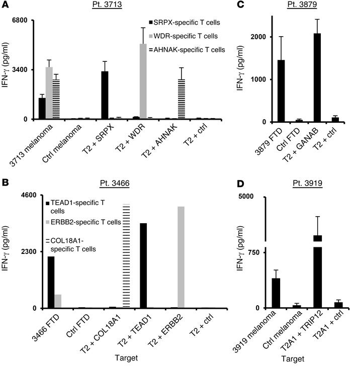 Tumor reactivity of T cells specific for mutated antigens.
T cells that ...