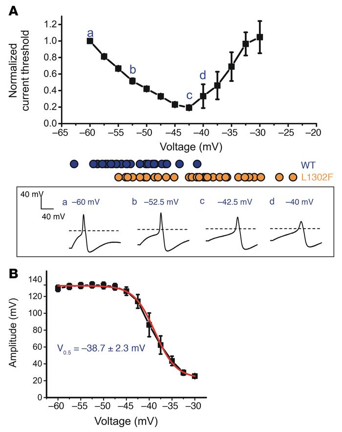 Depolarization of RMP causes biphasic changes in the current threshold a...