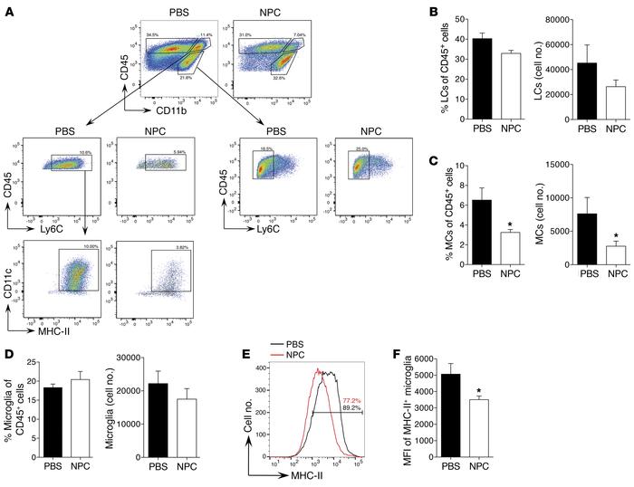 NPC transplantation reduces the accumulation of inflammatory MCs and the...