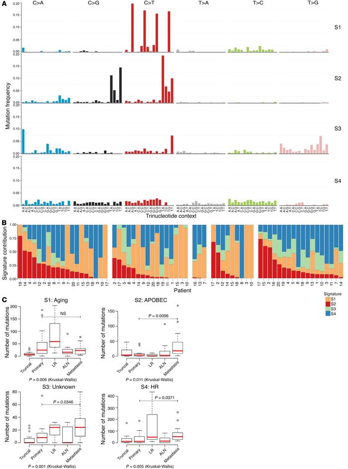 Activity of mutational processes is altered during breast cancer progres...