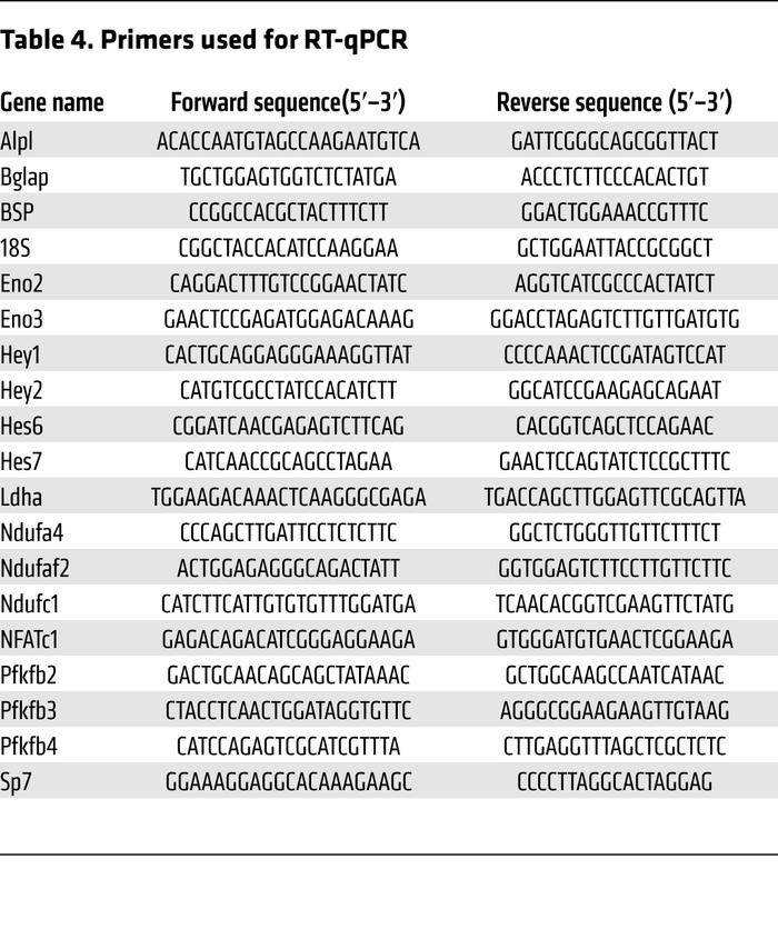 Primers used for RT-qPCR